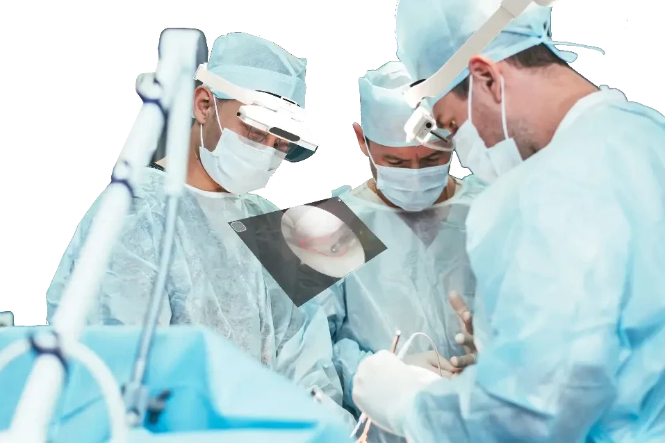 Clinicians using ultrasound guidance